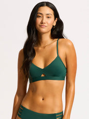 Seafolly Collective Hybrid Bralette in Evergreen, view 1, click to see full size