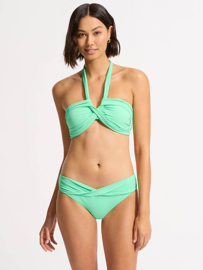 Seafolly Palm Springs Twist Front Hipster Bikini Bottom – Esprit De La  Femme Lingerie