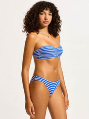 Seafolly Mesh Effect Hipster Bottoms in Azure, view 4, click to see full size