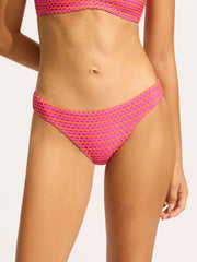 Mesh Effect Hipster Bottoms in Hot Pink, view 1, click to see full size