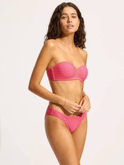 Mesh Effect Hipster Bottoms in Hot Pink, view 4, click to see full size