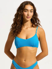 Seafolly Sea Dive Bralette in Turquoise, view 1, click to see full size