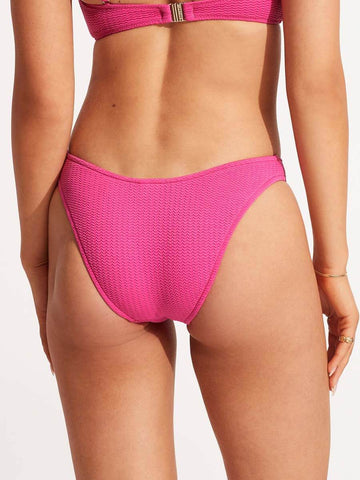 Seafolly Sea Dive High Cut Bottom In Fuchsia Rose