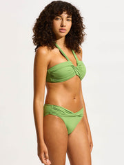 Seafolly SF Collective Twist Hipster in Sage, view 2, click to see full size