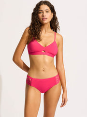 Seafolly Seafolly Collective Multi Strap Hipster Bottom in Raspberry, view 4, click to see full size