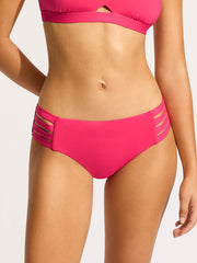 Seafolly Seafolly Collective Multi Strap Hipster Bottom in Raspberry, view 1, click to see full size