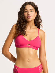 Seafolly Seafolly Collective Hybrid Bralette in Raspberry, view 1, click to see full size