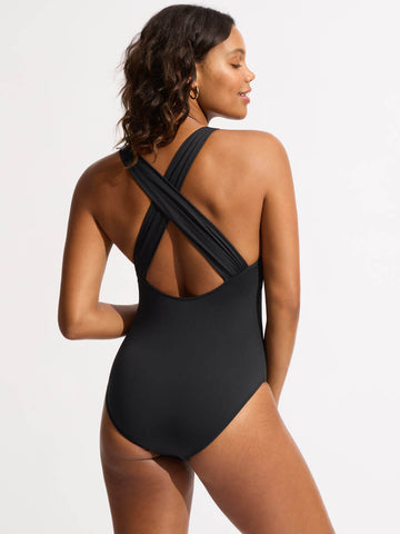 Seafolly SF Collective Cross Back One Piece in Black