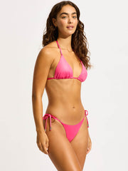 Seafolly Soleil Slide Triangle In Hot Pink, view 4, click to see full size