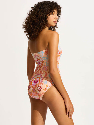 Seafolly Spring Festival Bandeau One Piece in Nectar