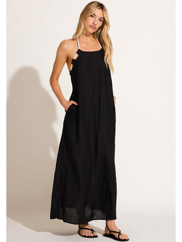 Avery Halter Dress in Black