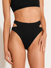 Vitamin A Amara High Waist Bottom in Eco Black, view 1, click to see full size