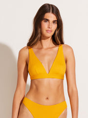 Vitamin A Lyra Bralette in Sunflower Pucker Rib, view 1, click to see full size