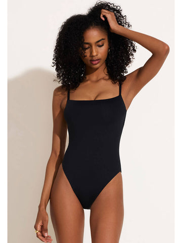 Vitamin A Jenna One Piece in Eco Black