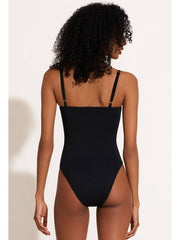 Vitamin A Jenna One Piece in Eco Black, view 2, click to see full size