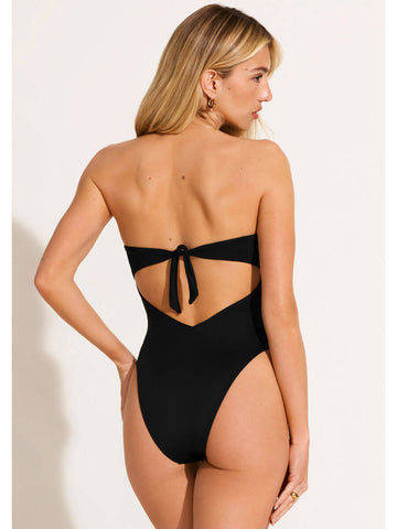 Vitamin A Mabel Underwire Bandeau One Piece in Eco Black