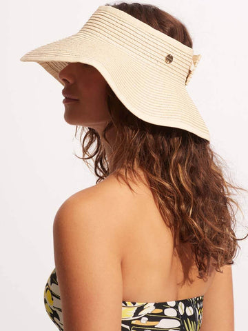 Seafolly Sahara Roll Up Visor in Natural