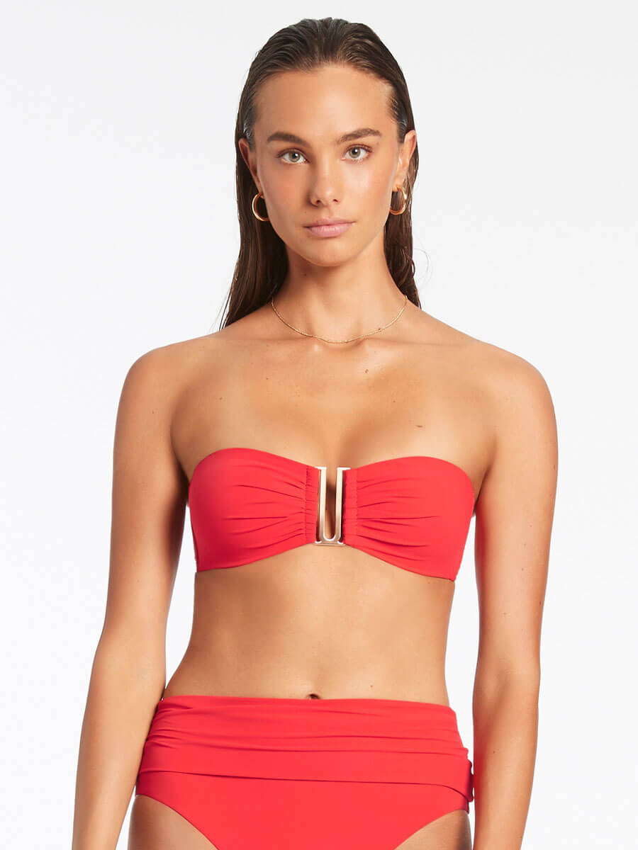 Jetset Bandeau Top In Cherry