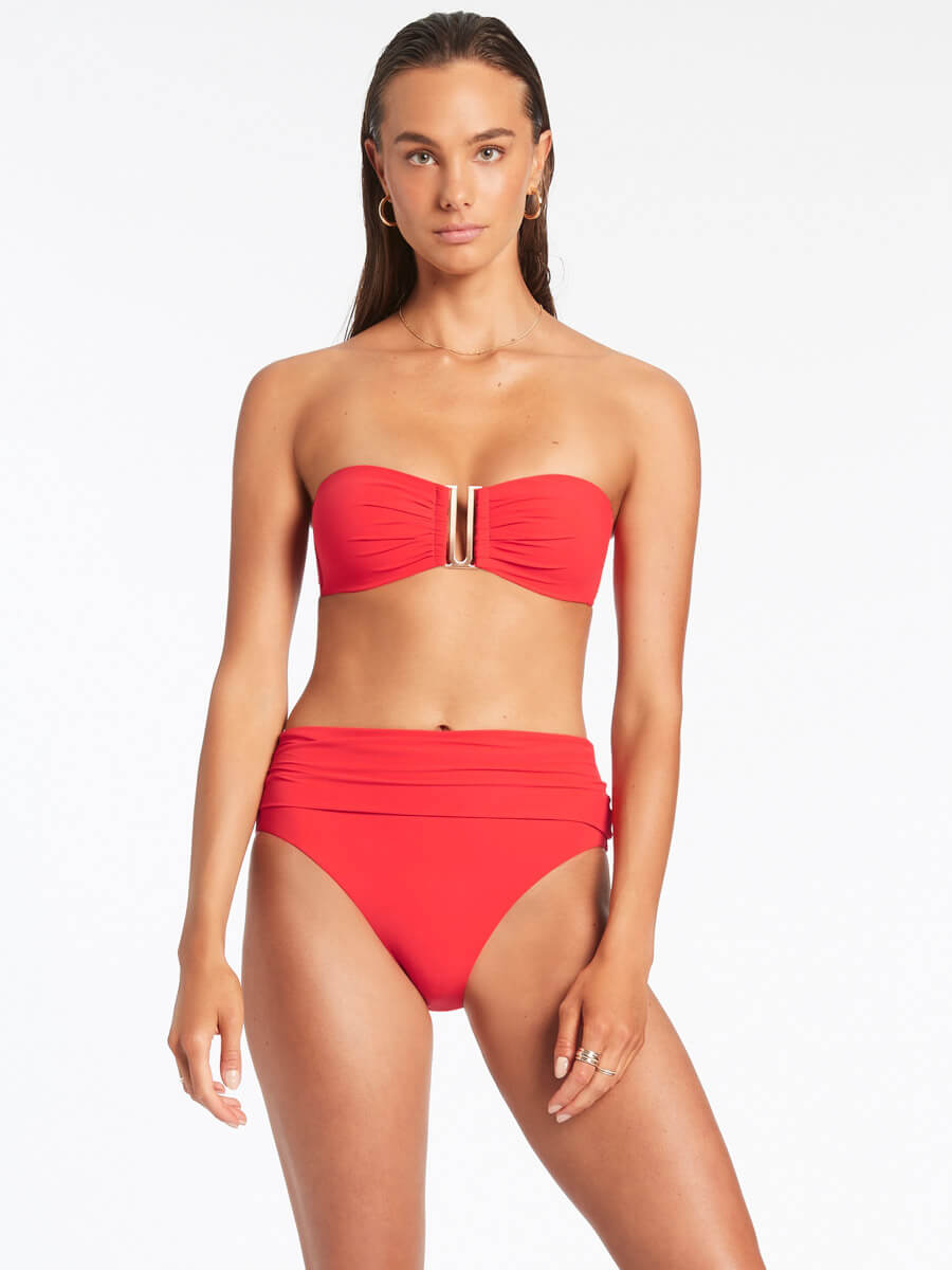 Jets Jetset Bandeau Top In Cherry – Sandpipers