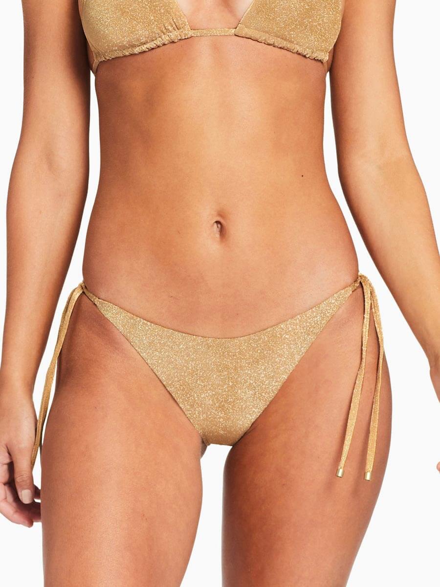 Nile: Suspender Thong Bikini in Golden Palm - ShopperBoard