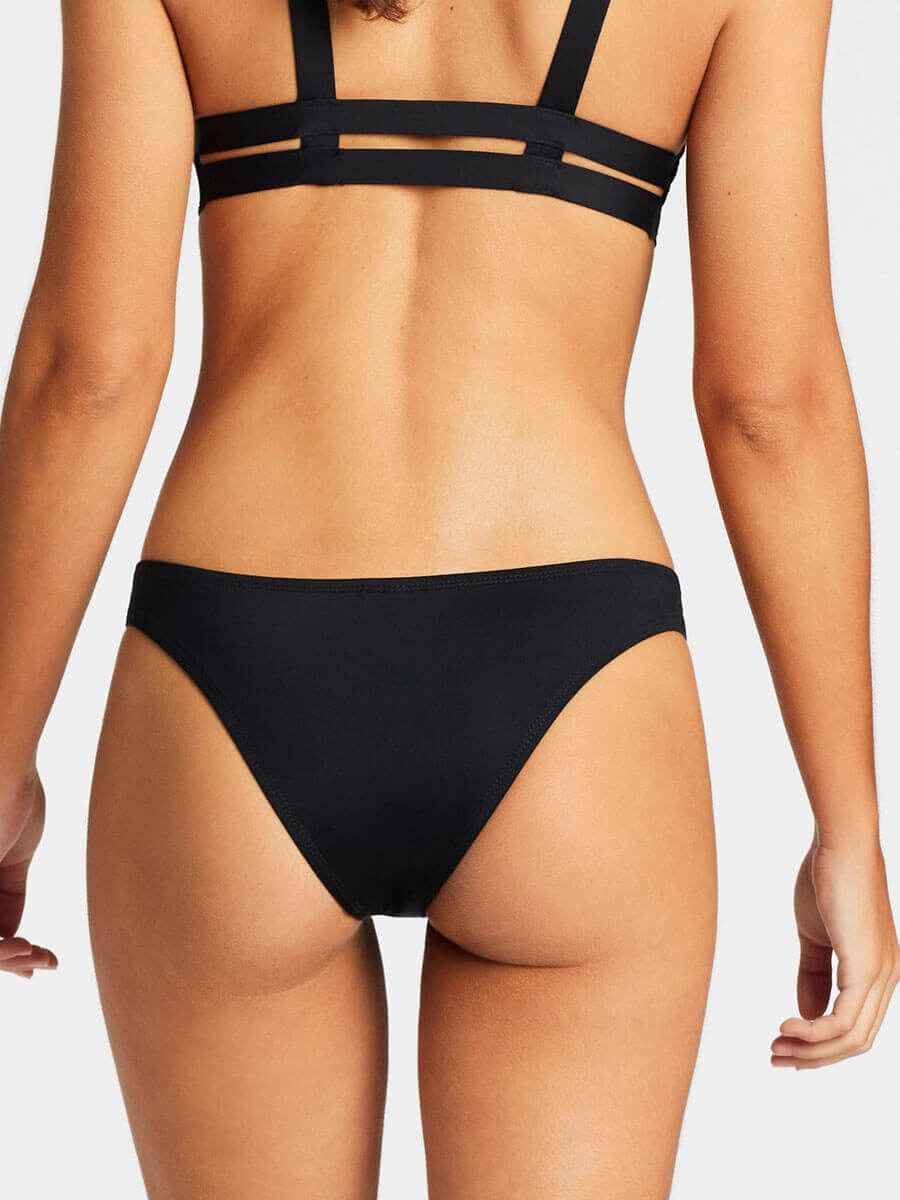 Women's Ribbed Hipster Bikini Bottom - Shade & Shore™ Black XS