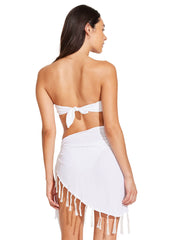 Vitamin A Sirena Sarong In White Crinkle Linen, view 2, click to see full size